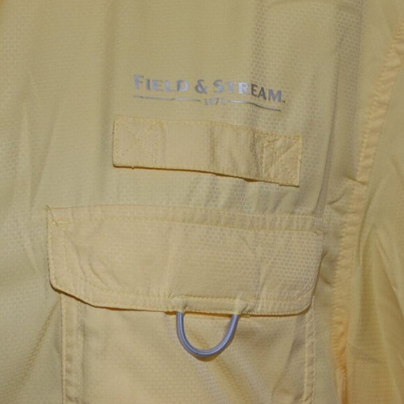 Vented Mesh Back Breathable Utility Boating Shirt Fishing Yellow Field & Stream - Picture 2 of 7